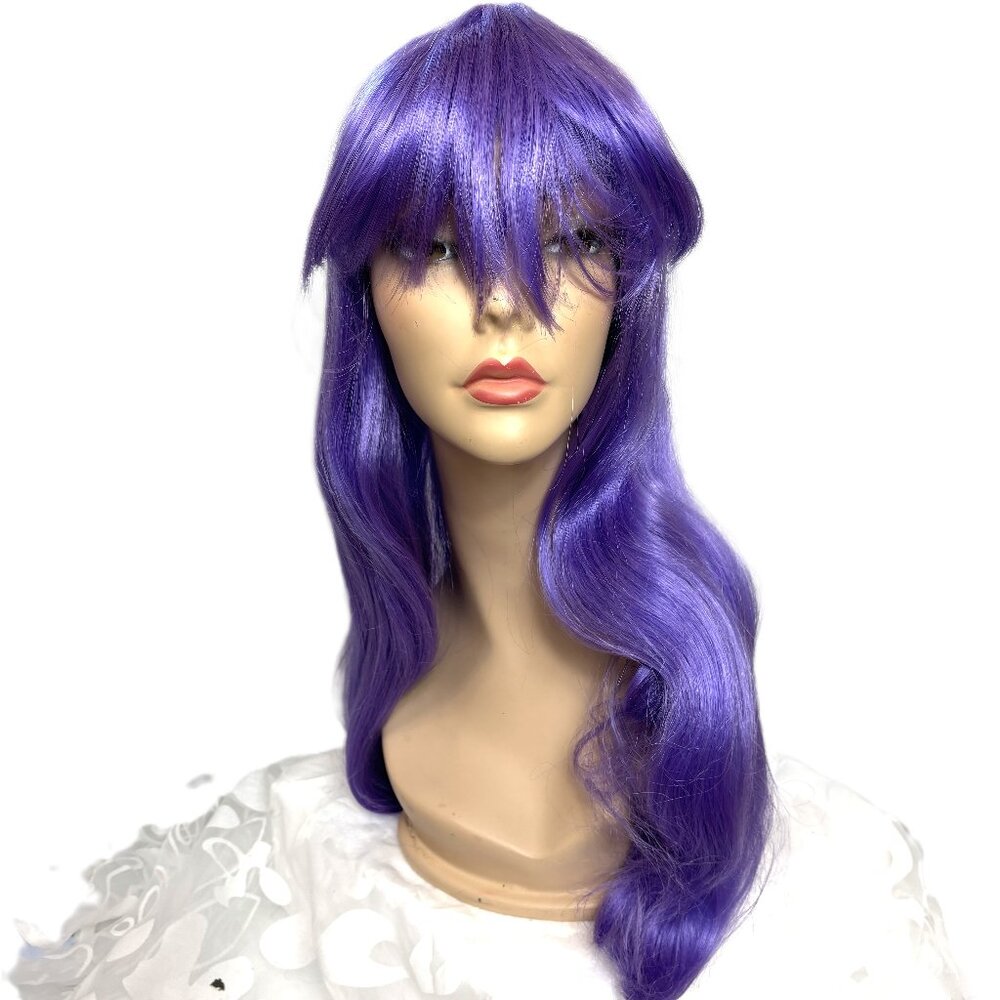 Pony Express 24” Long Purple Straight Wig w/ Bangs New Old Stock Y2K